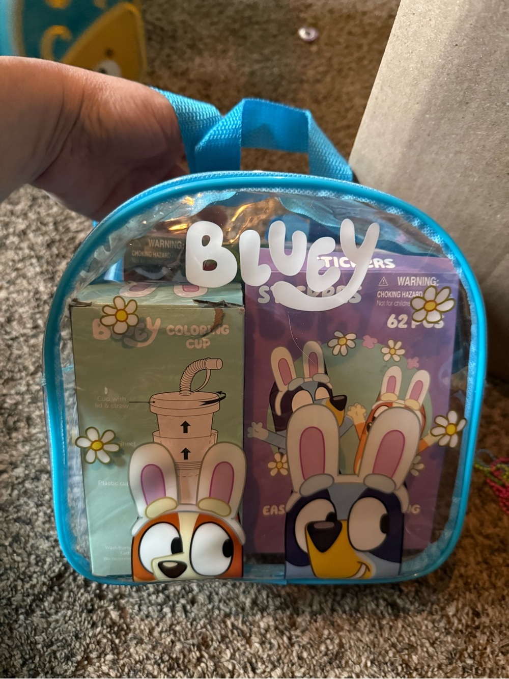 Kids Clear Bluey Backpack - Blue